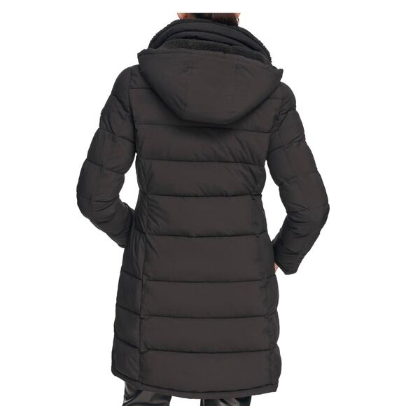 Calvin Klein Women’s Black Faux Sherpa Puffer Size Large NWOT - Picture 3 of 10